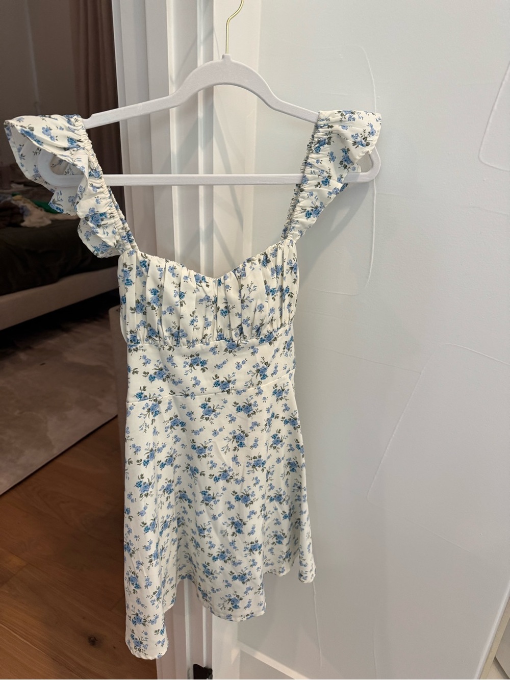 Altar'd State Mini Dress with Blue Floral Print
